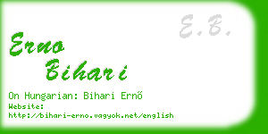 erno bihari business card
